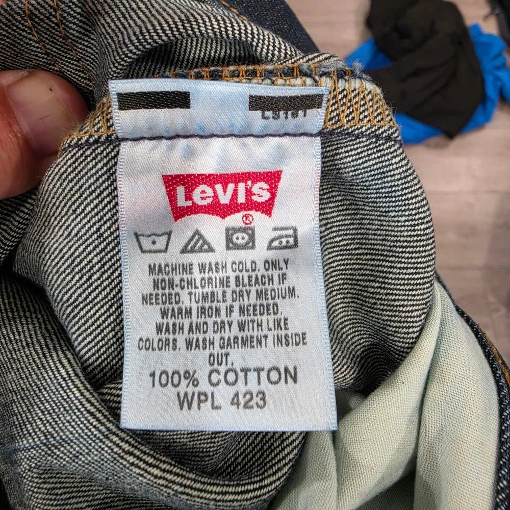 Levis 501 J. Crew Mens Dark Wash Straight Leg Button Fly Jeans 36x32 Indigo